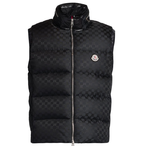 Moncler Kita Logo Print Nylon Vest Black Sm 1 - Picture 2 of 14